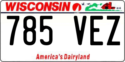 WI license plate 785VEZ