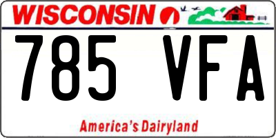 WI license plate 785VFA