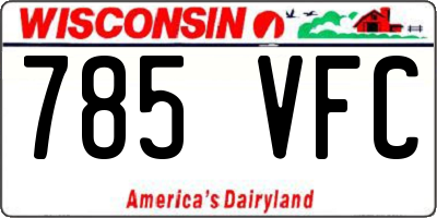 WI license plate 785VFC