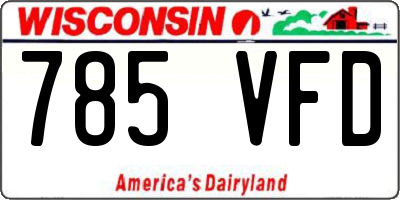 WI license plate 785VFD