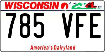 WI license plate 785VFE