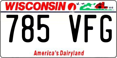 WI license plate 785VFG