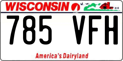 WI license plate 785VFH