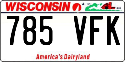 WI license plate 785VFK