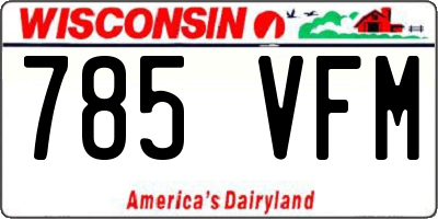 WI license plate 785VFM