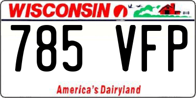 WI license plate 785VFP