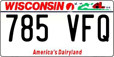 WI license plate 785VFQ