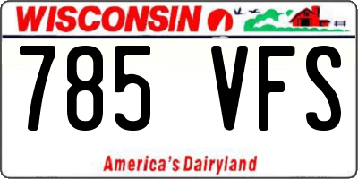 WI license plate 785VFS