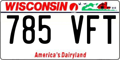 WI license plate 785VFT