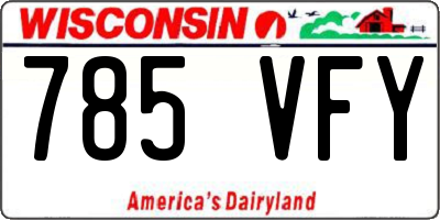 WI license plate 785VFY