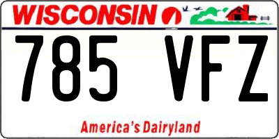 WI license plate 785VFZ