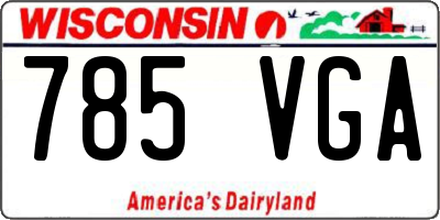 WI license plate 785VGA