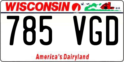 WI license plate 785VGD