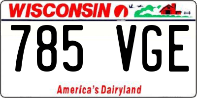 WI license plate 785VGE