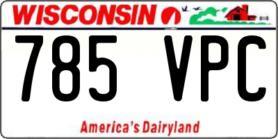 WI license plate 785VPC