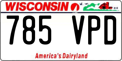 WI license plate 785VPD