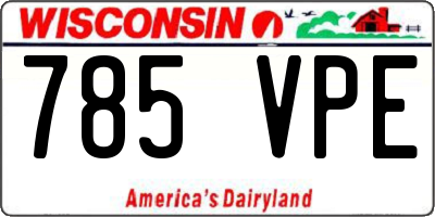 WI license plate 785VPE