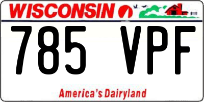 WI license plate 785VPF