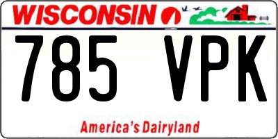 WI license plate 785VPK