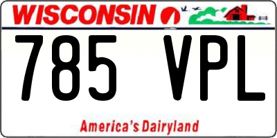 WI license plate 785VPL