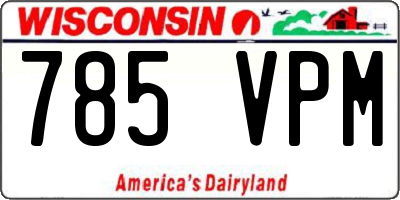 WI license plate 785VPM