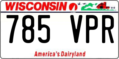 WI license plate 785VPR