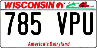 WI license plate 785VPU