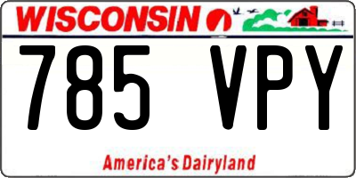 WI license plate 785VPY