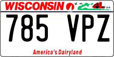 WI license plate 785VPZ
