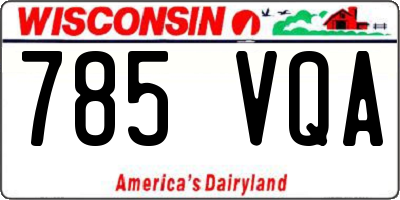 WI license plate 785VQA