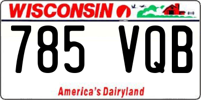 WI license plate 785VQB