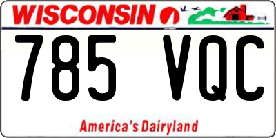 WI license plate 785VQC