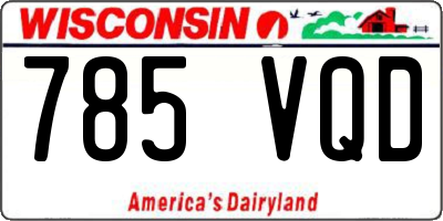 WI license plate 785VQD