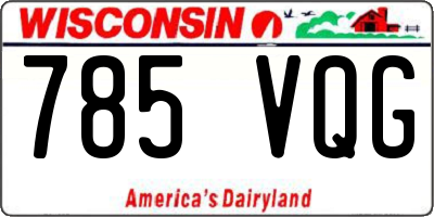 WI license plate 785VQG