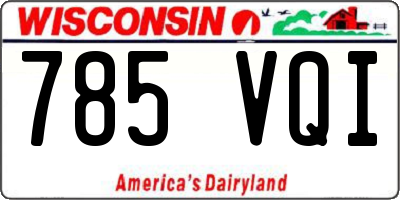 WI license plate 785VQI