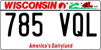 WI license plate 785VQL