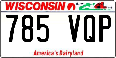 WI license plate 785VQP
