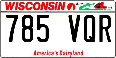 WI license plate 785VQR