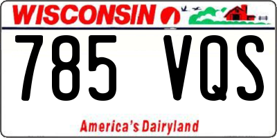 WI license plate 785VQS