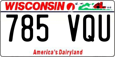 WI license plate 785VQU