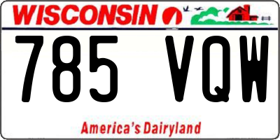 WI license plate 785VQW