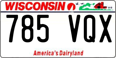 WI license plate 785VQX