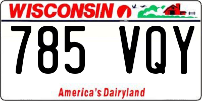 WI license plate 785VQY