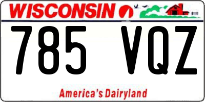 WI license plate 785VQZ