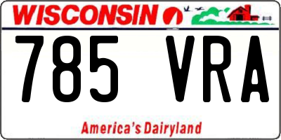 WI license plate 785VRA