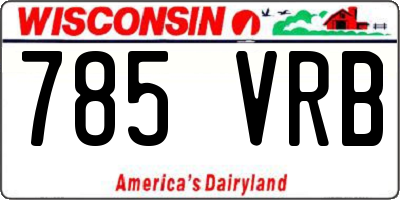 WI license plate 785VRB