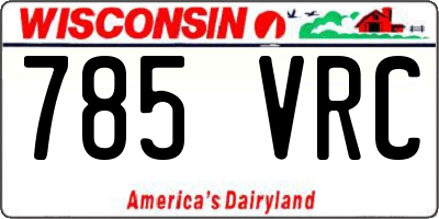 WI license plate 785VRC
