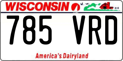 WI license plate 785VRD