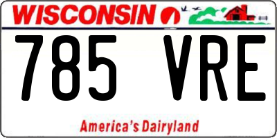 WI license plate 785VRE