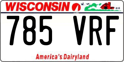 WI license plate 785VRF